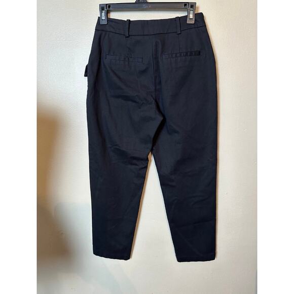 Elizabeth and James Black Women's Dress Pants size 2 26 Crop Trousers High Waist - Picture 4 of 5